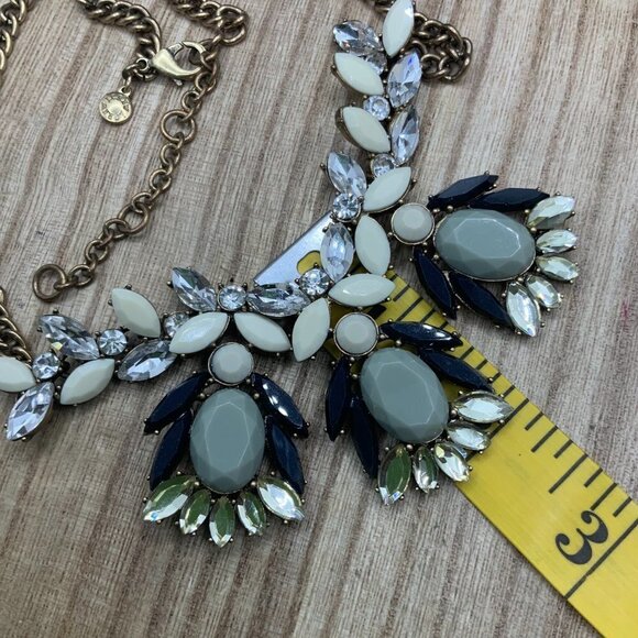 J. Crew Crystals Gold Tone Clusters Necklace - Picture 7 of 8